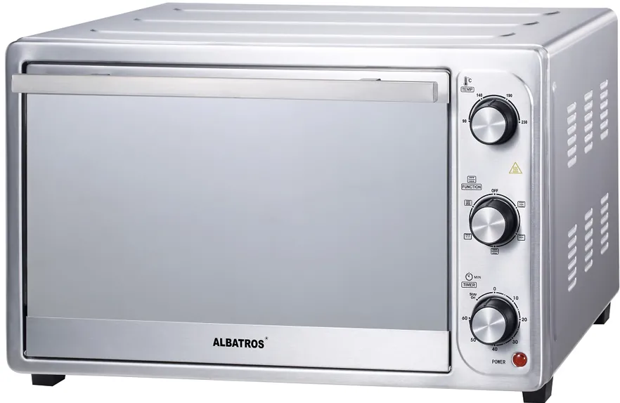 Cuptor Electric Albatros A45CRX2, 45 litri, Rotisor, Convectie, 1800 W, 230 de grade, Timer, Geam oglinda, Inox