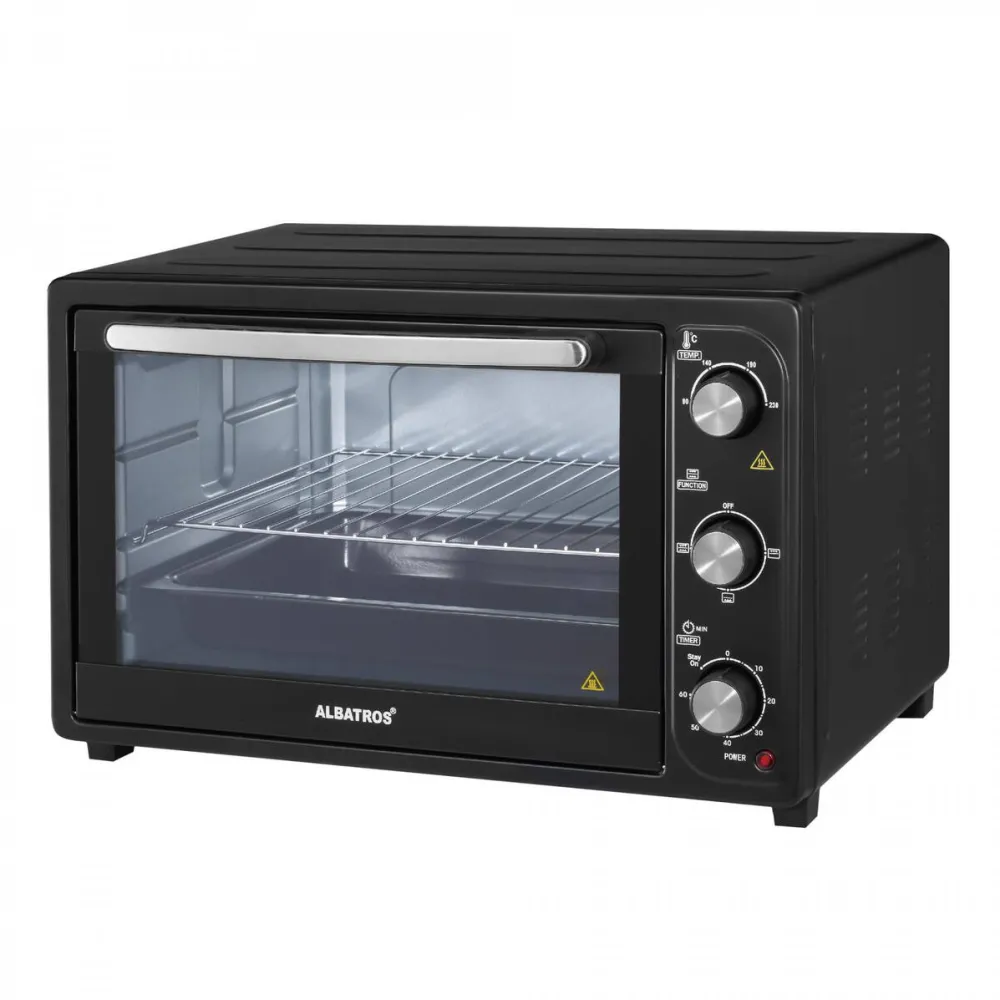 Cuptor electric Albatros A45B2, 1800 W, Timer, 45 litri, Negru