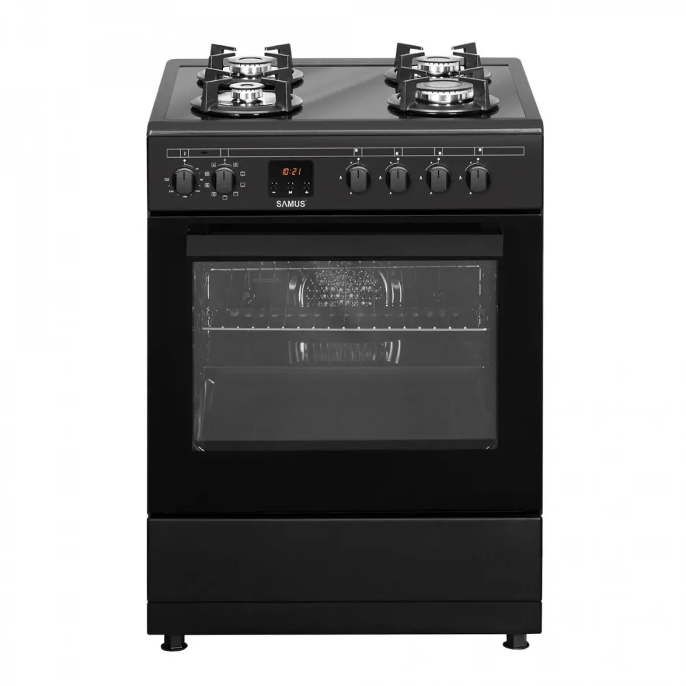 Aragaz Samus SM665AENS plita gaz cuptor electric 4 arzatoare 60 cm antracit