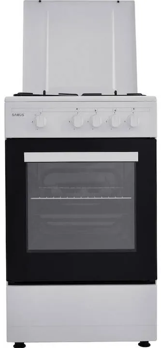Aragaz SM 450 ANS, Siguranta plita + cuptor, 4 arzatoare, Alb