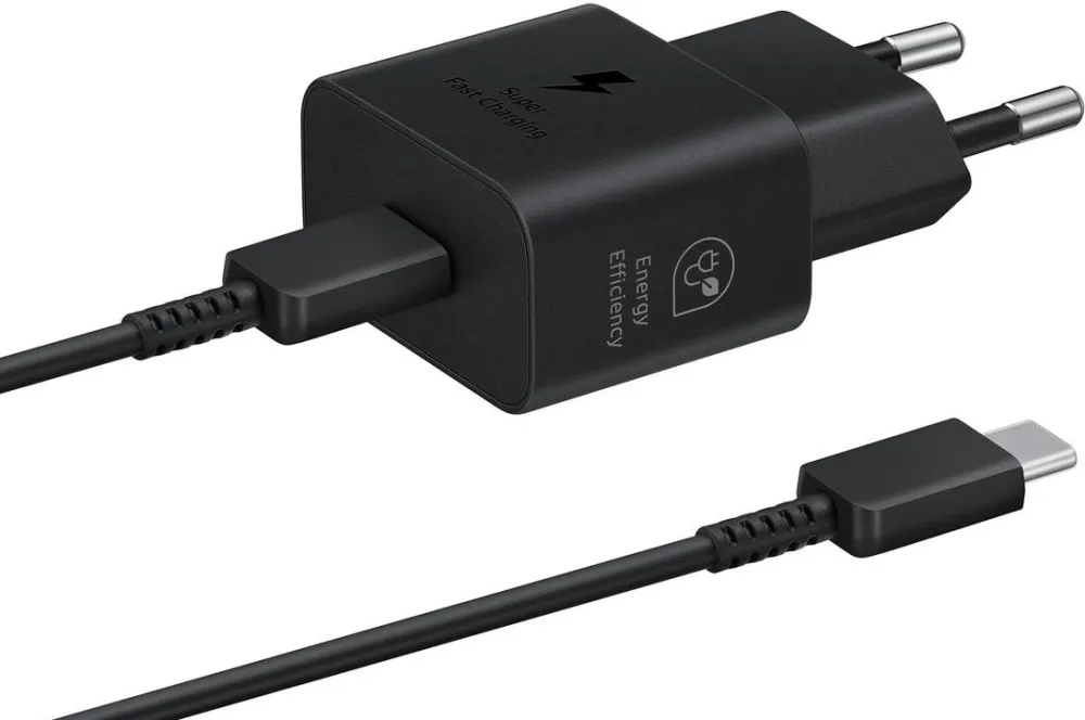 Samsung Incarcator retea EP-T2510XBEGEU, 1xUSB-C Power Delivery 25W, Cablu inclus 1m, negru