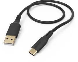 HAMA "Flexible" Charging Cable, USB-A - USB-C, 1.5 m, Silicone, black