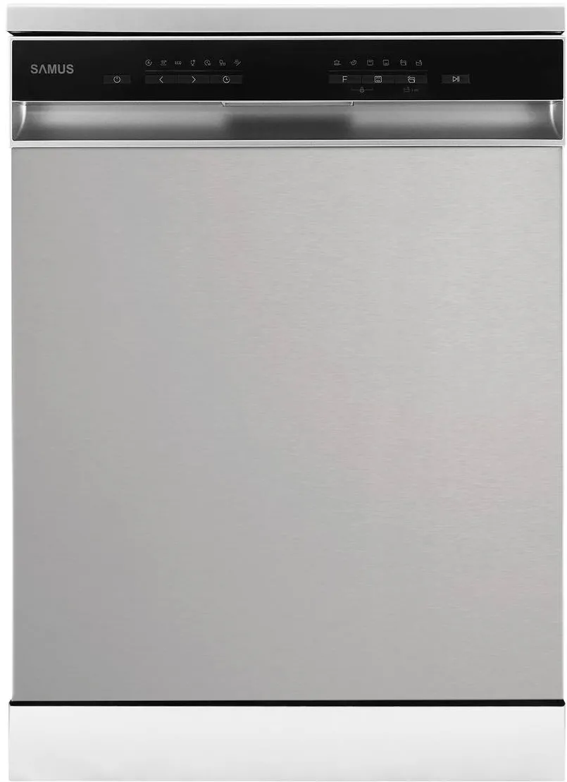 Samus Masina de spalat vase SDBX614.8, 14 seturi, 8 Programe, Latime 60 cm, Clasa energetica D, Afisaj electronic, Inox/Negru