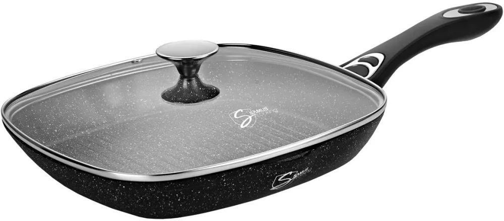Samus Tigaie Grill antiaderenta cu capac VER283LGPB-28×28 cm