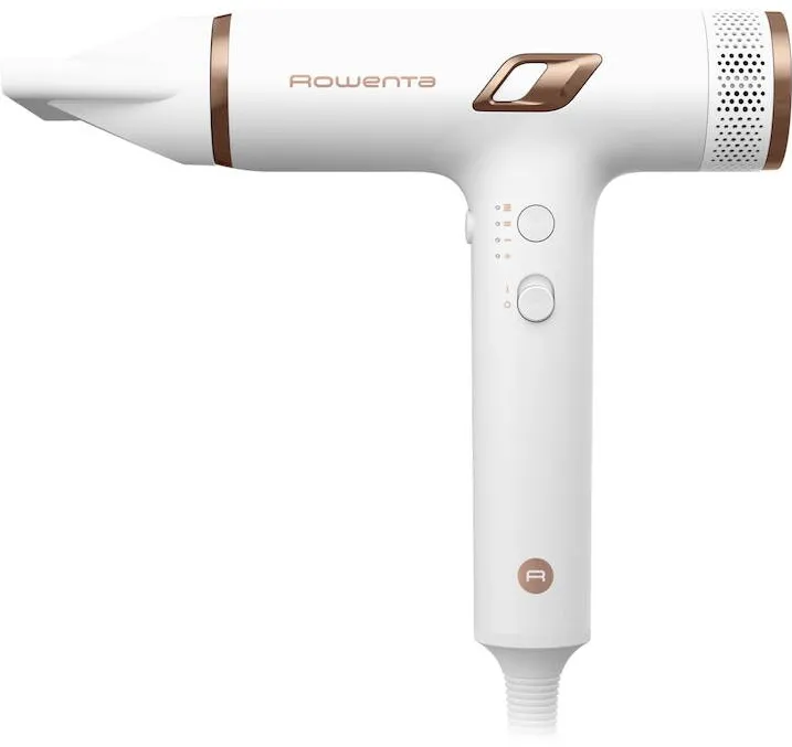 ROWENTA Uscator de par compact Rowenta Nano HY8140F0, 1700W, 3 trepte de viteza si temperatura, duza de concentrare, difuzor pentru volum, generator de ioni, functie flux de aer rece, grilaj detasabil, perie de curatare inclusa, alb
