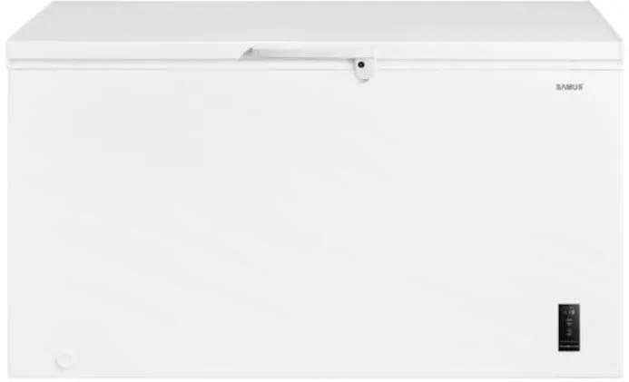 Samus LS446E, 418 L, Termostat reglabil, Fast Freeze, Panou de control electronic cu leduri, Clasa energetica E, Dezghetare manuala, Alb