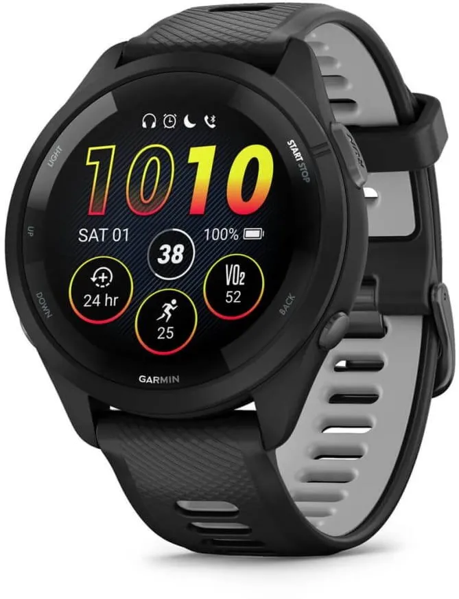 Smartwatch Garmin Forerunner 265 3.3 cm (1.3") AMOLED 46 mm Digital 416 x 416 pixels Touchscreen Black Wi-Fi GPS (satellite)
