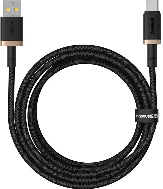Baseus  Dura USB Type A to Type C 60 W fast charging cable 2 m Black, Gold