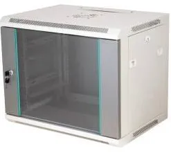 Rack Alantec Q-LANTEC 19" 15U wall-mounted rack 600x450, glass door, grey