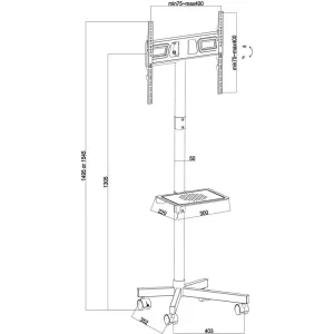 Suport TV / Monitor MACLEAN Maclean MC-949 TV Cart, Stand, Professional,32-55", on Casters, max. VESA 400x400, max. 25kg