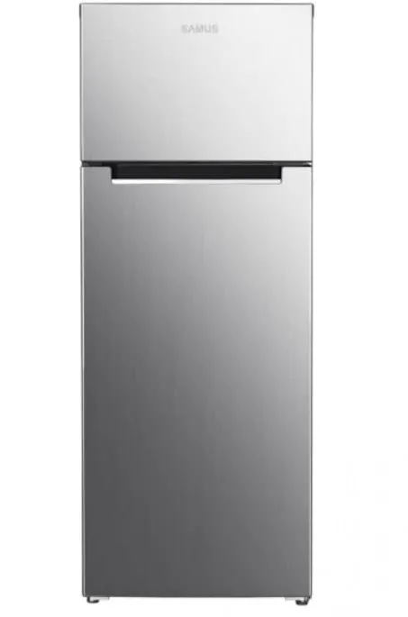 Frigider Samus SX346E, 248 l, Dezghetare automata la frigider, Clasa energetica E, Termostat reglabil, H 165 cm, Inox/laterale argintii