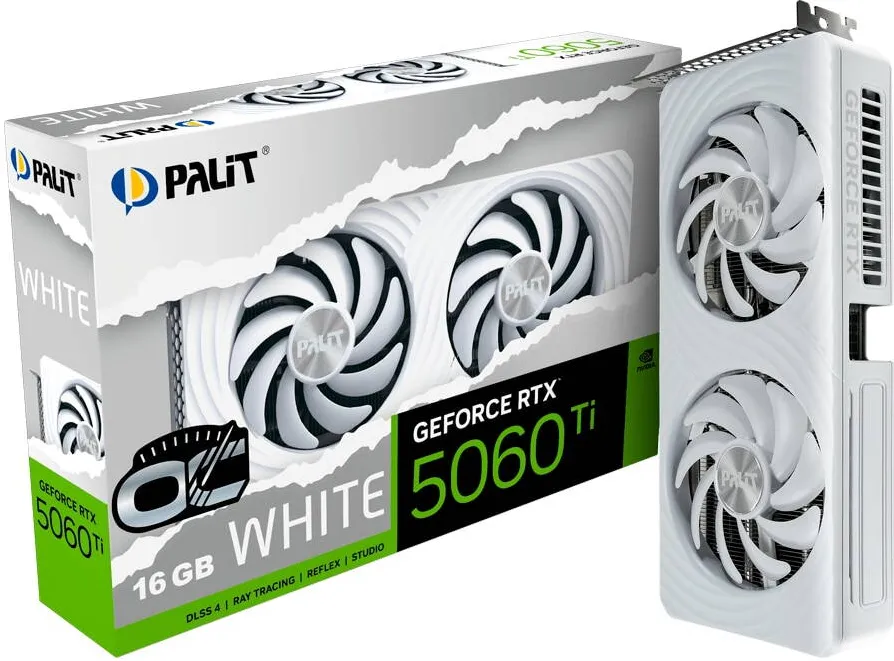 Placa Video Palit Placa video Palit GeForce RTX 5060 Ti WHITE OC 16GB GDDR7 4710562245301_3Y