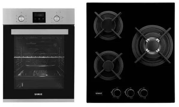 Pachet cuptor si plita Samus SCE458GTXV PSG-43SG1 43 l negru