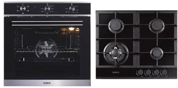 Pachet cuptor si plita Samus SC623GX5 PSG-64SG1 75 L negru