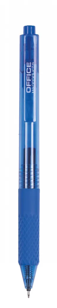 Office Products Pix cu gel, mecanism retractabil, rubber grip, 0.5 mm, Office Products - albastru