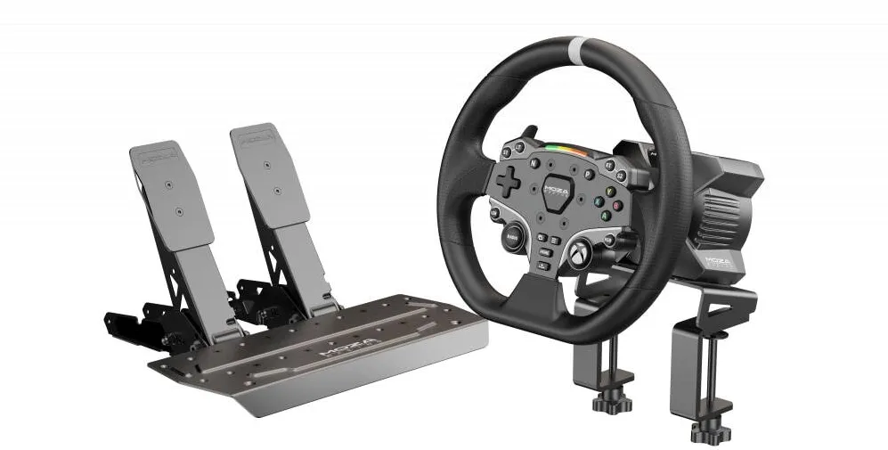 Volan Moza Racing Kit Gaming MOZA R3 Bundle - Baza R3, Volan ES, SR-P Lite Double, R3 Table Clamp pentru PC si Xbox