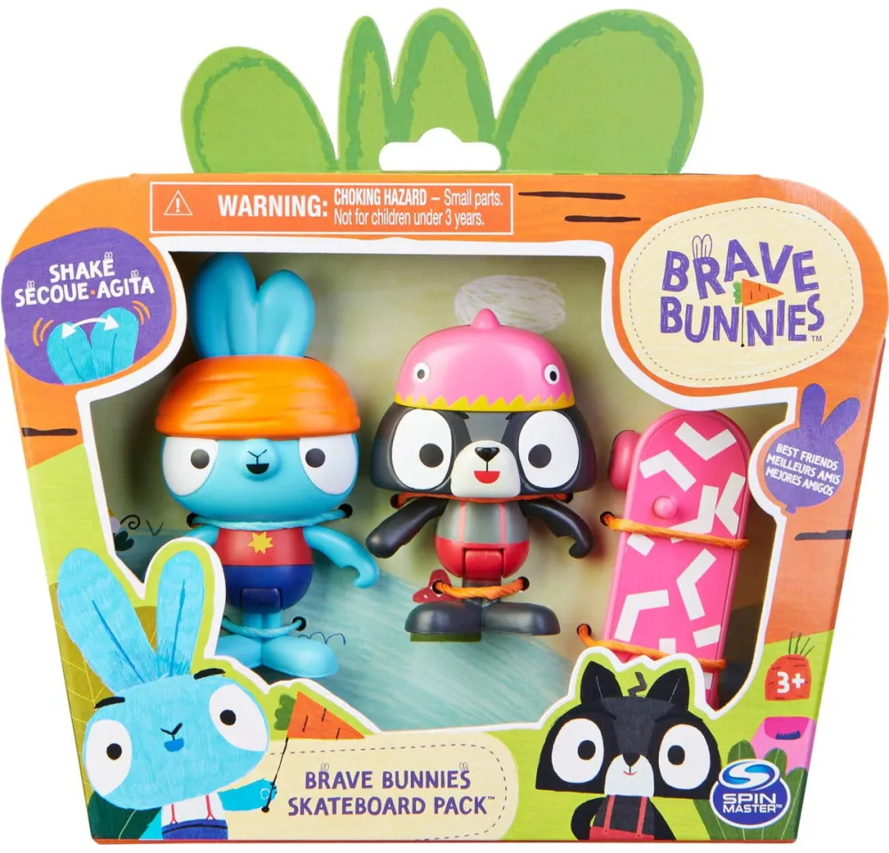 Spin Master Brave Bunnies - Treasure hunt with Boo rabbit and tiger, toy figure (with 2 action figures and 1 treasure chest as accessories, toys for children from 3 years, basic figure set)