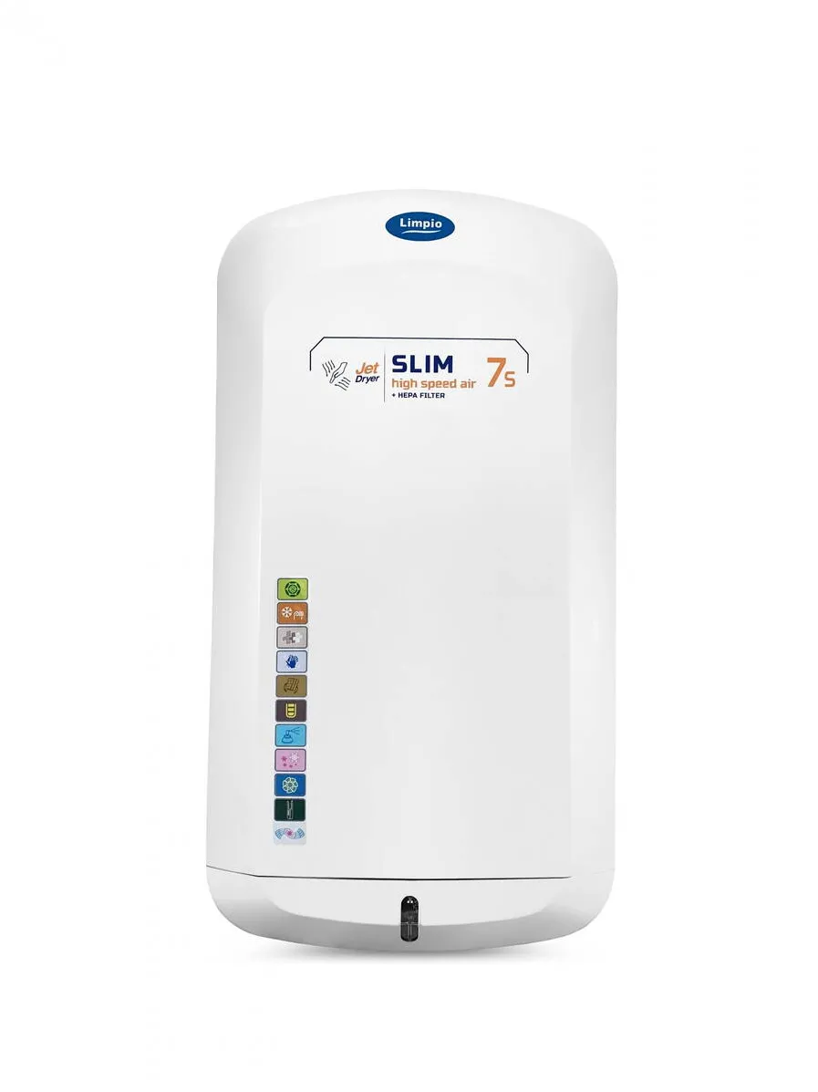 Limpio Uscator de maini Jet Limpio HDR91JET WHITE, Viteza aer 90M/S, 1650W, Timp uscare 7-9S, Alb