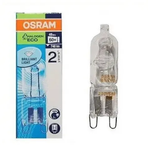 Osram Bec Halogen Osram Halopin Pro, 50W/60W, G9, 740lm, dimabil, lumina calda 2800k, clar