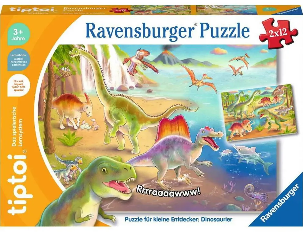 Puzzle Ravensburger tiptoi puzzle for little explorers: dinosaurs