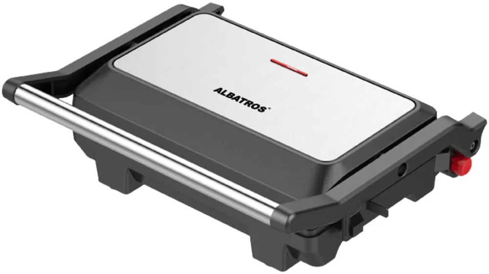 Albatros Grill electric Albatros GT-1000X, 1000 W, Indicator luminos de functionare, Placi tip grill din aluminiu turnat, Control automat al temperaturii