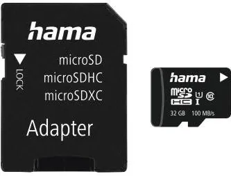 Card de Memorie HAMA microSDHC 32 GB Class 10 UHS-I 100MB/s + Adapter/Photo