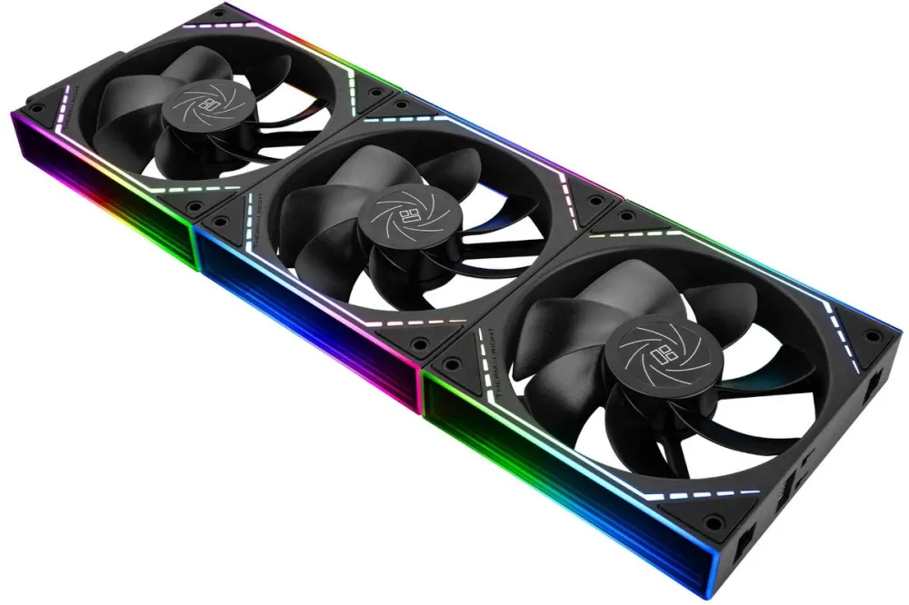 THERMALRIGHT Set 3 ventilatoare„TL-M12QR”, 120mm, 1500 RPM, S-FDB Bearing, 47.6 CFM, LED ARGB, 4pin PWM, negru