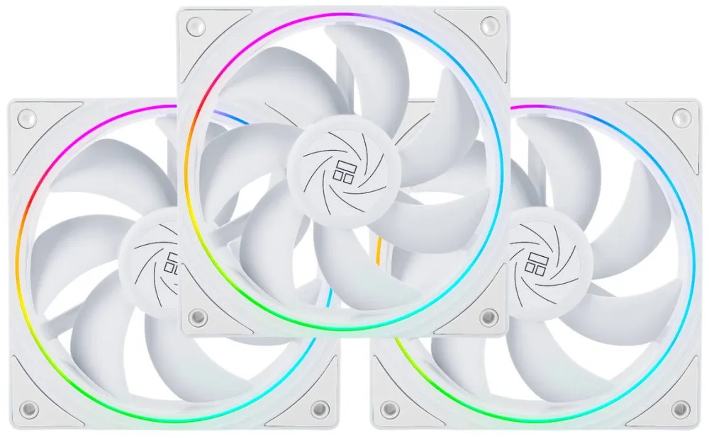 THERMALRIGHT Set 3 ventilatoare„TL-S12”, 120mm, 1500 RPM, S-FDB Bearing, 47.6 CFM, LED ARGB, 4pin PWM, alb