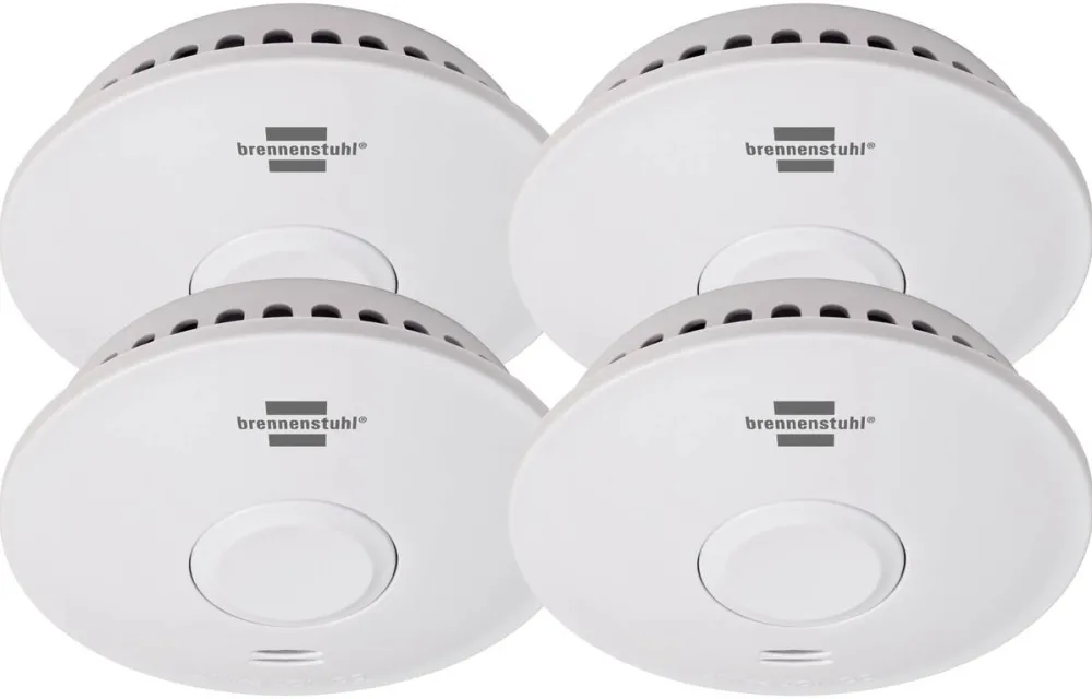 Brennenstuhl Set 4 Detectoare de fum, Brennenstuhl, RM L 3101, Baterii incluse, Alb