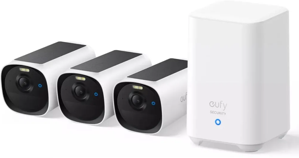 Camera Supraveghere Anker video eufyCam E40 Wireless, MaxColor Night Vision, Set HomeBase 2 + 3 camere 2K QHD