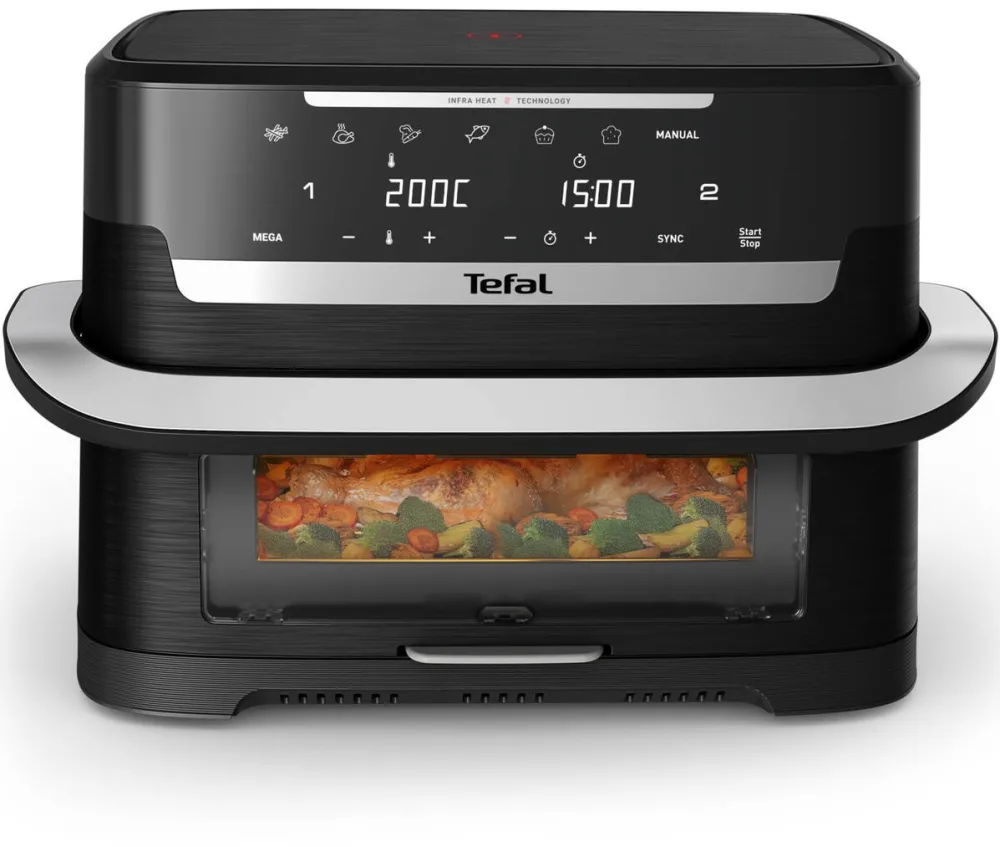 Friteuza dubla cu aer cald TEFAL Dual Easy Fry Flex Infrared EY9288E0 2700 W 9 L