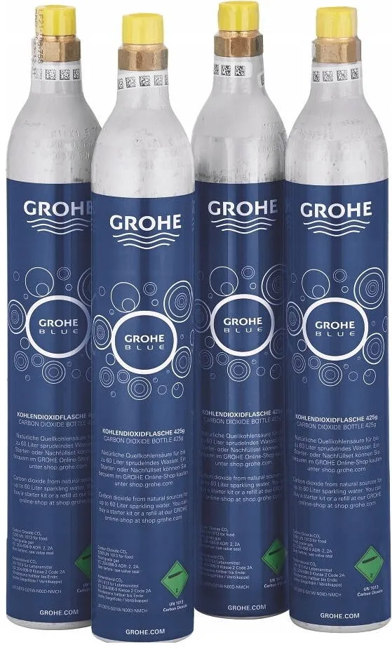 Grohe Set start-up buteli CO2 Blue 425 g (4 bucati), gazare naturala, usor de schimbat