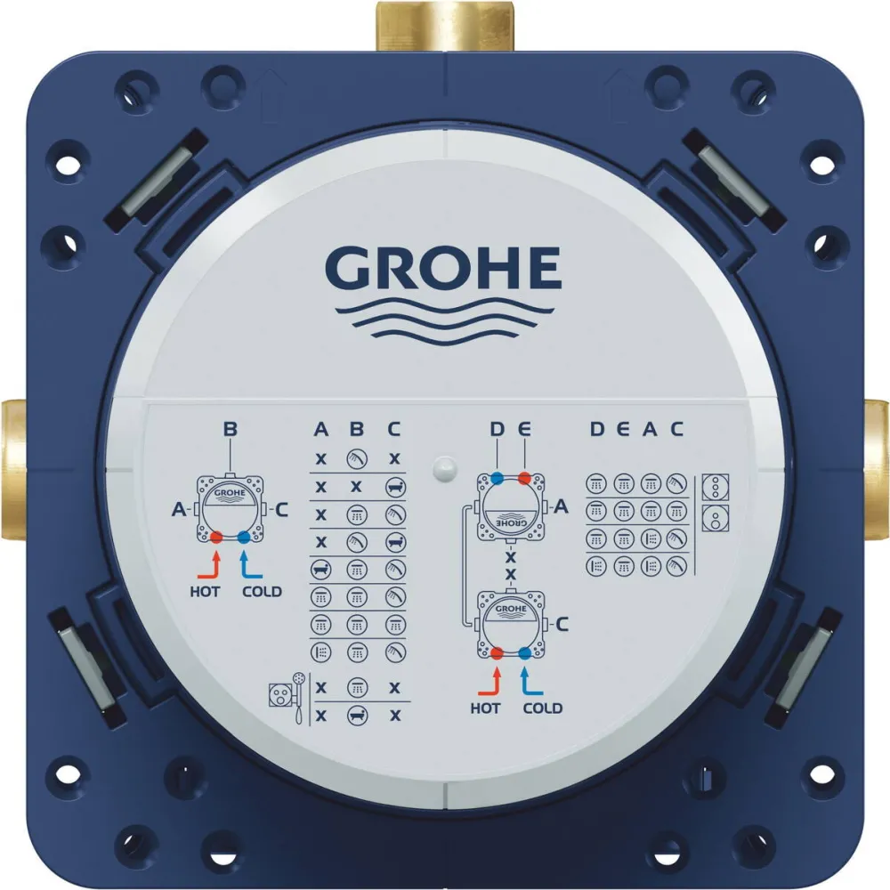 Grohe Unitate instalare incastrat Rapido SmartBox 35600000, 1/2'', 3 iesiri, 2 intrari, alama