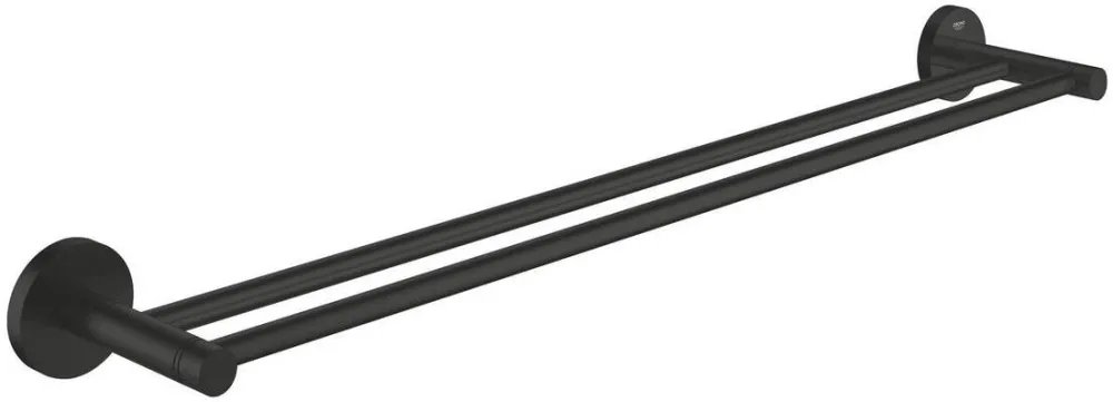 Grohe Bara prosop dubla Essentials, pe perete, 600 mm, metal, mat, negru, 1024732430