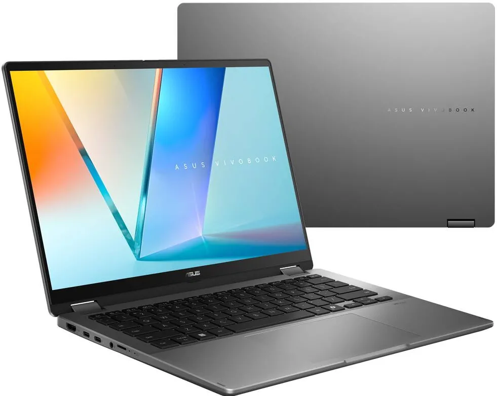 Laptop Asus ASUS Vivobook 14 Flip TP3407SA-SG146W Ultra 5 226V 14.0" WUXGA Touchscreen 60Hz 300 nits AG 16GB LPDDR5X 512GB SSD Intel Arc Graphics FHD Webcam 70Wh Windows 11 Matte Grey