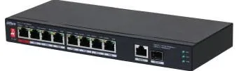 Switch DAHUA PoE PFS3110-8ET1GT1GF-96 Unmanaged Gigabit Ethernet (10/100/1000) Power over Ethernet (PoE) Black