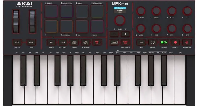 Akai MPK Mini MK4 - MIDI controller / control keypad, black