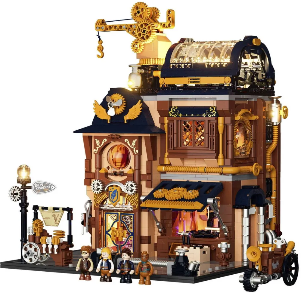 Jucarie Educationala Lumibricks Lumibrick's steampunk mechanical workshop