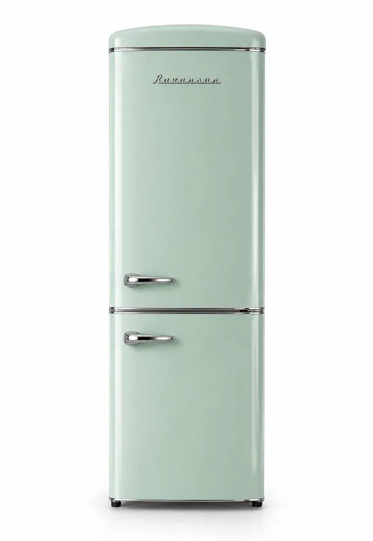 Ravanson Frigider retro LKK-315RM, 315 l, Total No Frost, Clasa energetica E, menta