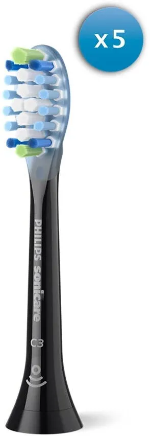 Philips HX9045/88 Sonicare Premium Plaque Defence Replacement brush heads, 5 pcs, Black