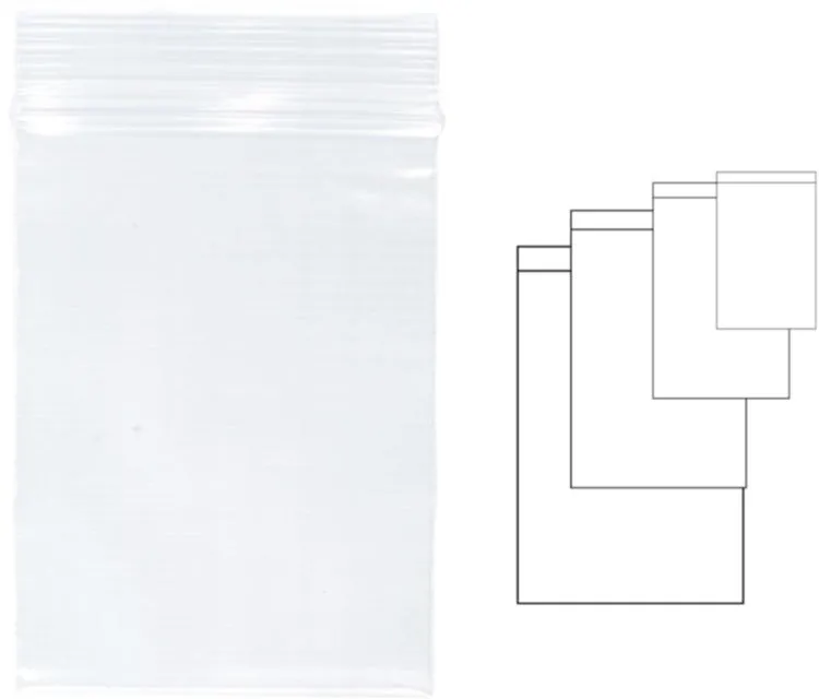 Kangaro Pungi plastic cu fermoar pentru sigilare, 60 x 80 mm, 100 buc/set, KANGARO - transparente