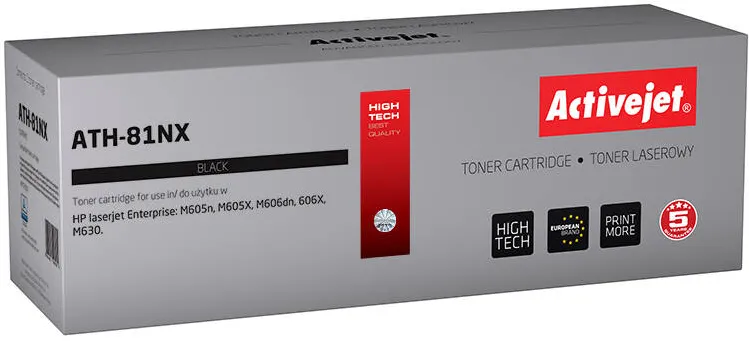 Toner imprimanta ACTIVEJET COMPATIBIL ATH-81NX for HP printer; HP 81X CF281X replacement; Supreme; 25000 pages; black