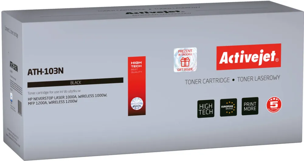 Toner imprimanta ACTIVEJET Compatibil ATH-103N for HP printer; HP 103A W1103A replacement; Supreme; 2500 pages; black