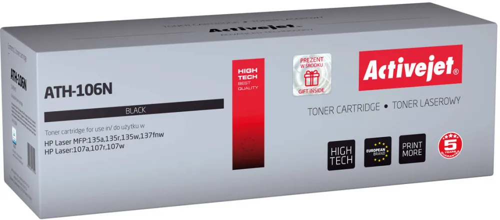Toner imprimanta ACTIVEJET ATH-106N pentru imprimanta HP; Inlocuire HP 106A W1106A; 1000 pagini; negru