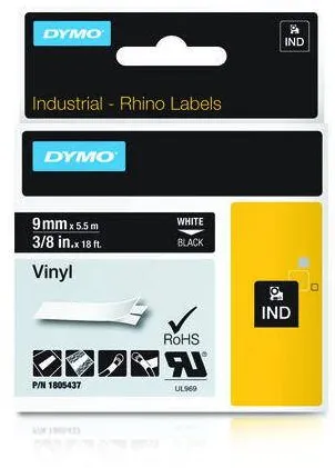 Consumabil Termic Dymo Rhino Band Vinyl 9mmx5.5m Alb ->Negru