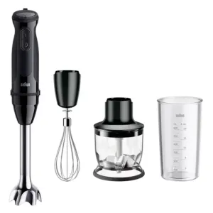 BRAUN Blender vertical Braun MQ50202M, 1000 W, 21 trepte viteza, Functie Turbo, Tocator 350 ml, Tel, Pahar gradat 600 ml, Negru