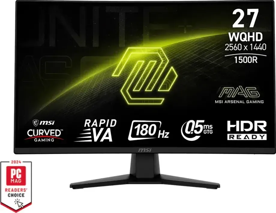 Monitor MSI MAG 274CQFDE - 27 - black, WQHD, Rapid-VA, Curved, HDR Ready, 180Hz panel
