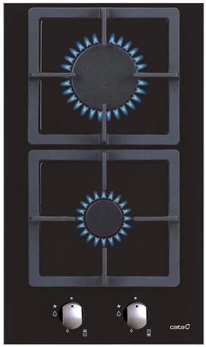 Plita CATA SCI 3002 BK, Gas, Width 30 cm, 2 cooking zones, Mechanical control, Black glass