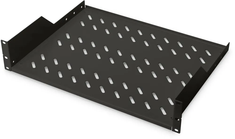 Rack Digitus 2U shelf for racks from 450 mm depth 88x482x349 mm, up to 25 kg, black (RAL 9005)