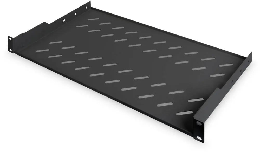 Rack Digitus 1U shelf for racks from 400 mm depth 45x483x250 mm, up to 15 kg, black (RAL 9005)